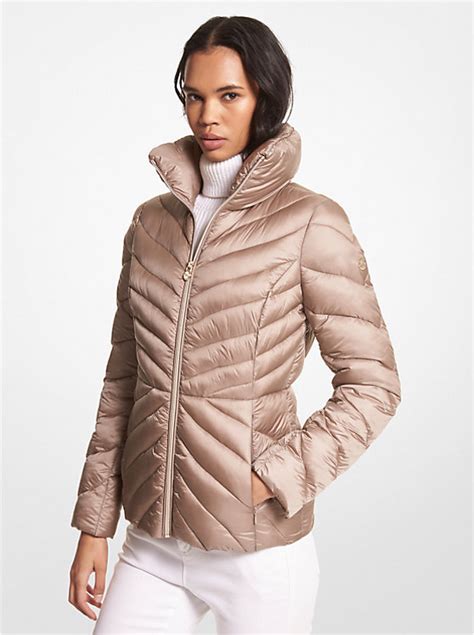 michael michael kors down packable puffer jacket|Michael Kors packable nylon anorak.